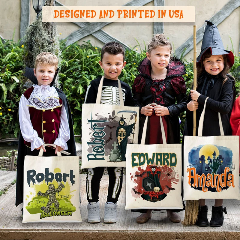 Halloween Tote Bags Customized Goodie Bag for Girls Boys