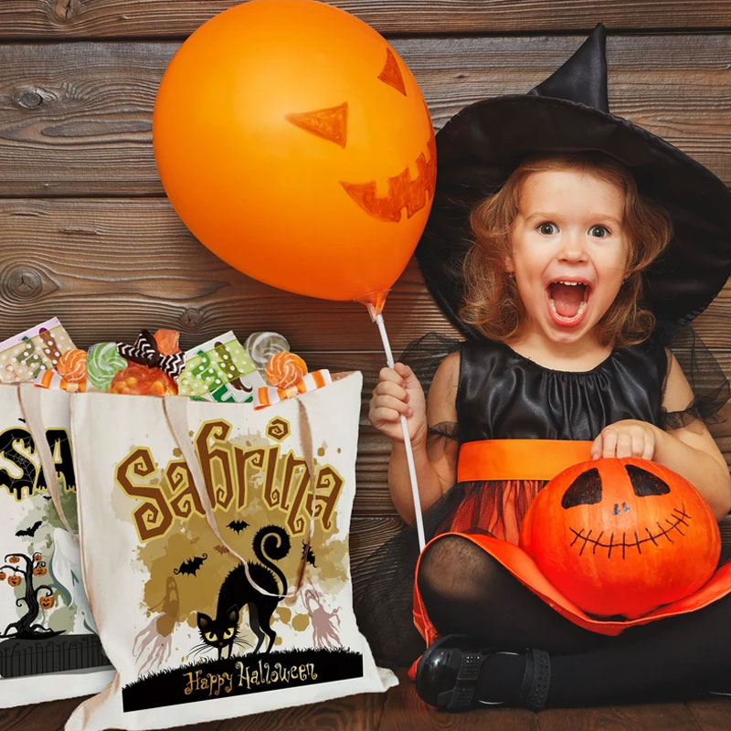 Halloween Tote Bags Customized Goodie Bag for Girls Boys