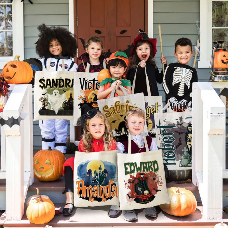 Halloween Tote Bags Customized Goodie Bag for Girls Boys