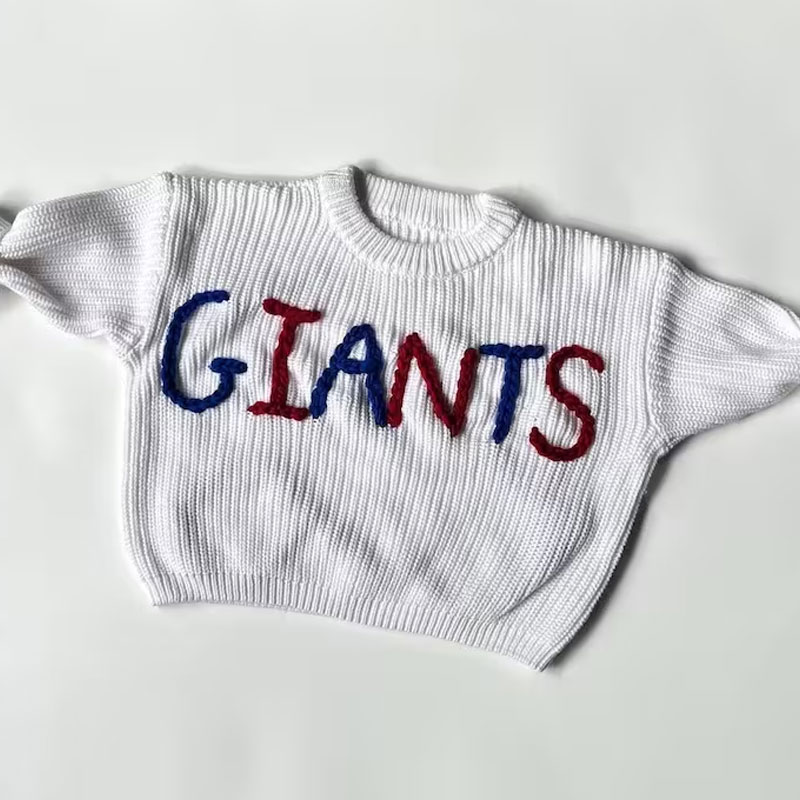 Hand Embroidered Sports Team Baby and Toddler Sweater