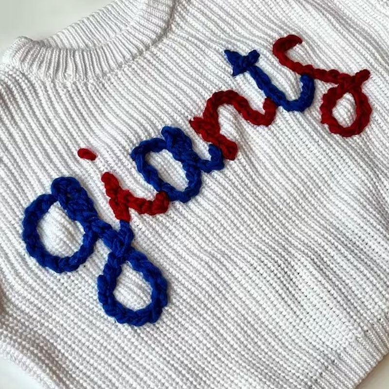 Hand Embroidered Sports Team Baby and Toddler Sweater