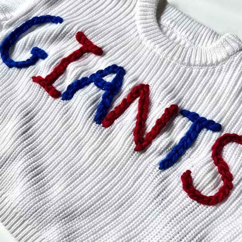 Hand Embroidered Sports Team Baby and Toddler Sweater