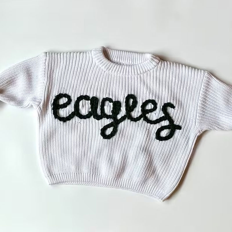 Hand Embroidered Sports Team Baby and Toddler Sweater