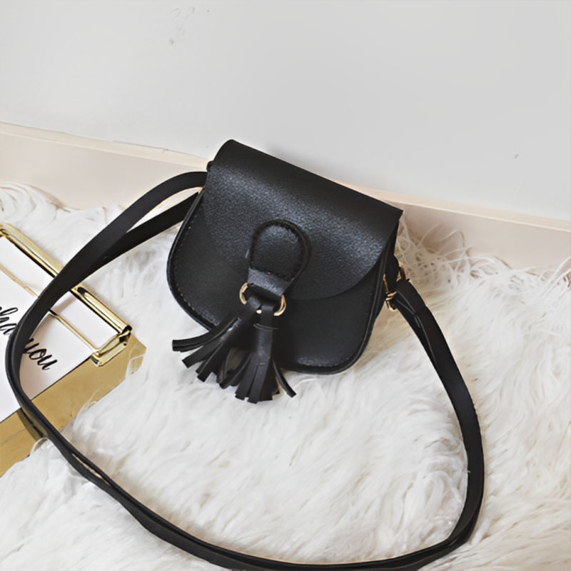 Kids Leather Girls Tassel Shoulder Messenger Bag