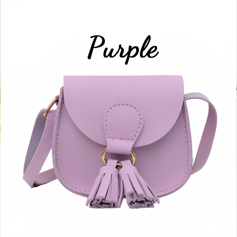 Kids Leather Girls Tassel Shoulder Messenger Bag