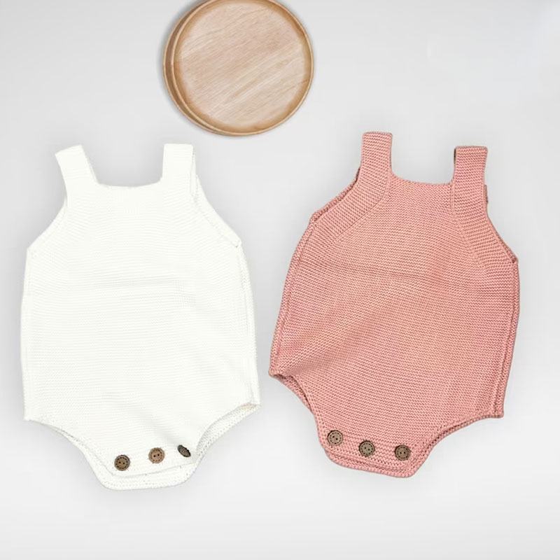 Knitted Sunflower Romper Boho Baby Girl Clothing