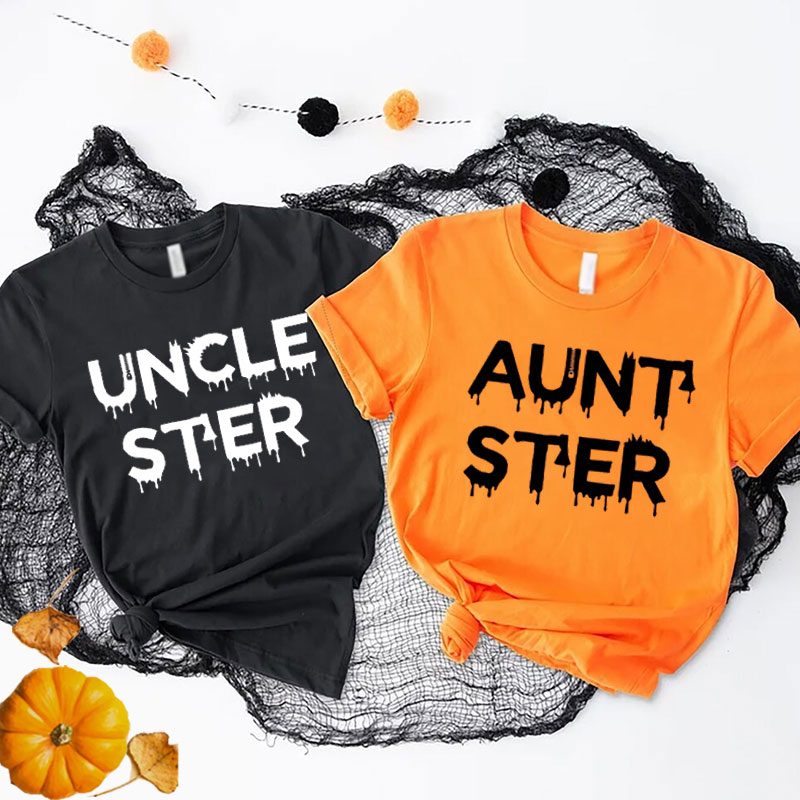 [Adult Tee] Momster Dadcula Little Monster Halloween Family Matching Shirt