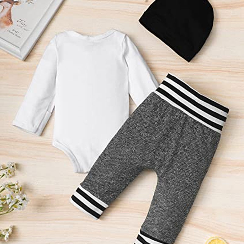 Newborn Baby Boy Clothes New to The Crew 3PCS Outfit