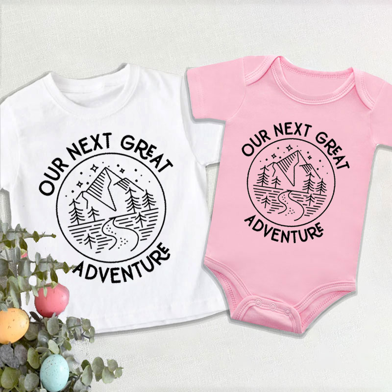 Our Next Great Adventure Onesie, Mountain Hiking Kids Clothes