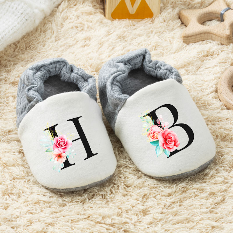 Personalised Baby Shoes With Beautiful Flowers