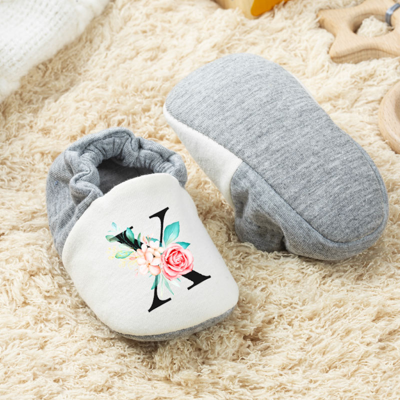 Personalised Baby Shoes With Beautiful Flowers