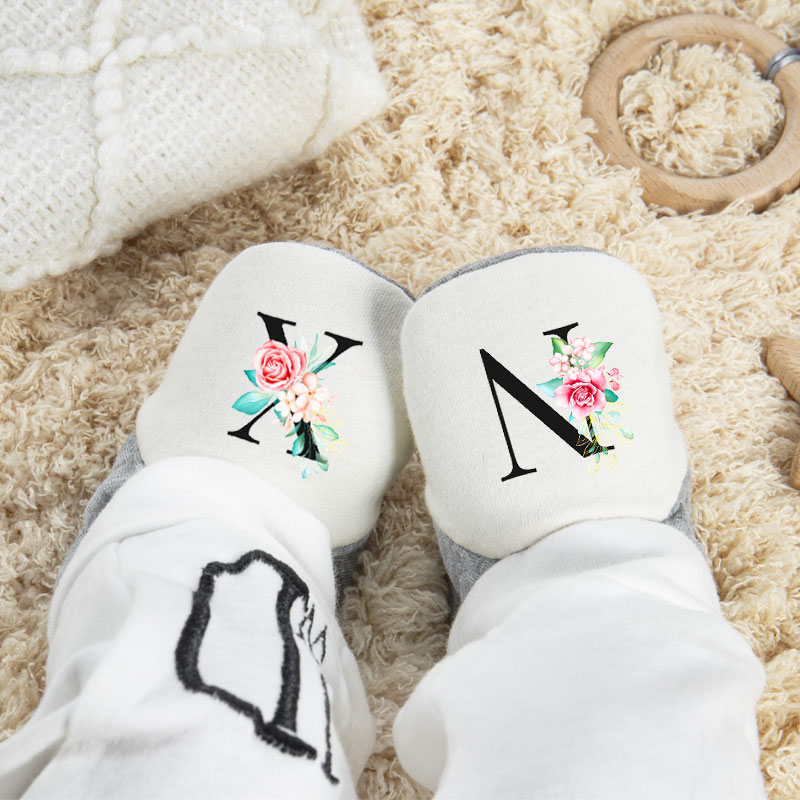 Personalised Baby Shoes With Beautiful Flowers