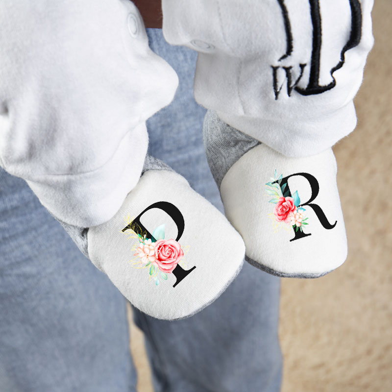 Personalised Baby Shoes With Beautiful Flowers