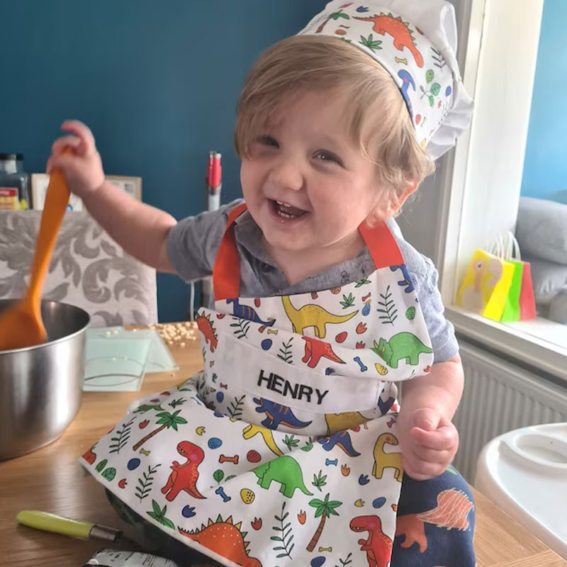 Personalised Kids Apron Fun Prints Children’s Baking Apron