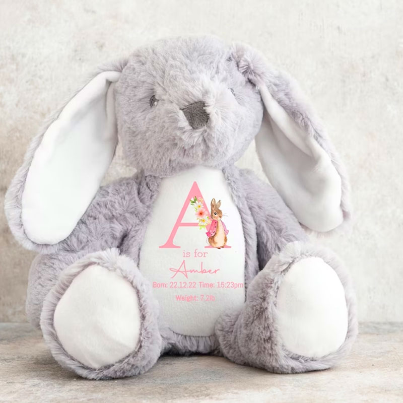 Personalised Rabbit Birth Announcement Baby Shower Gift