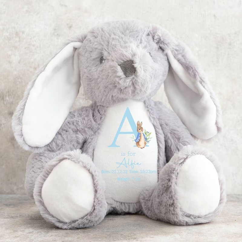 Personalised Rabbit Birth Announcement Baby Shower Gift