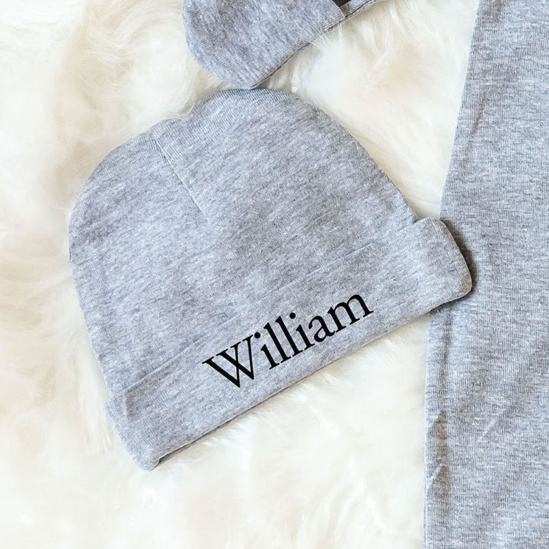 Personalized Baby Boy Gown, Baby Layette Set