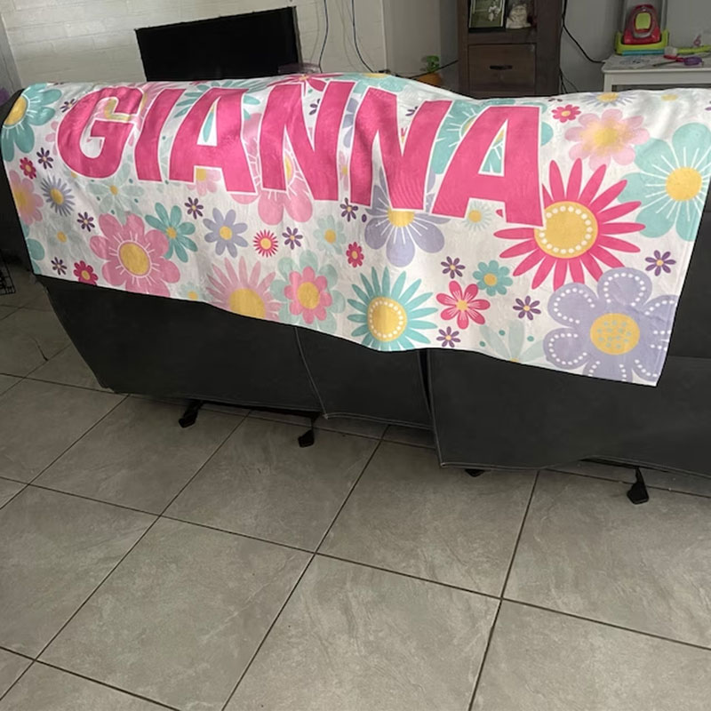Personalized Beach Towel Pretty Pattern Vacation Gear