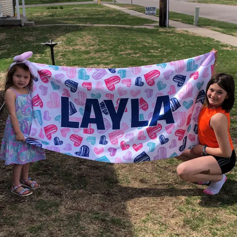 Personalized Beach Towel Pretty Pattern Vacation Gear