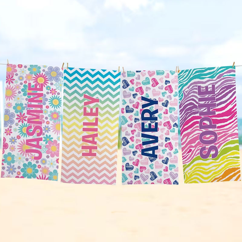 Personalized Beach Towel Pretty Pattern Vacation Gear
