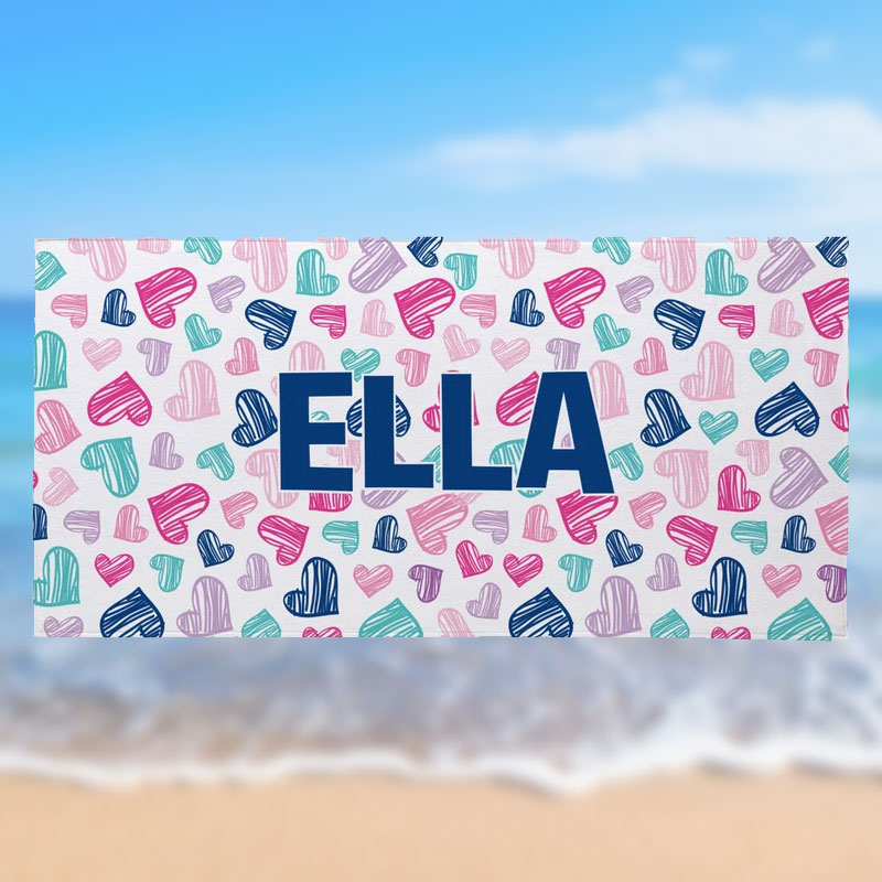 Personalized Beach Towel Pretty Pattern Vacation Gear