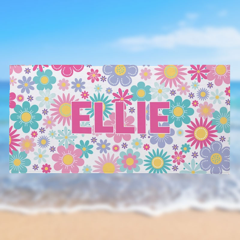 Personalized Beach Towel Pretty Pattern Vacation Gear