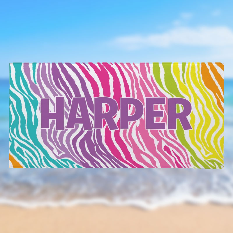 Personalized Beach Towel Pretty Pattern Vacation Gear