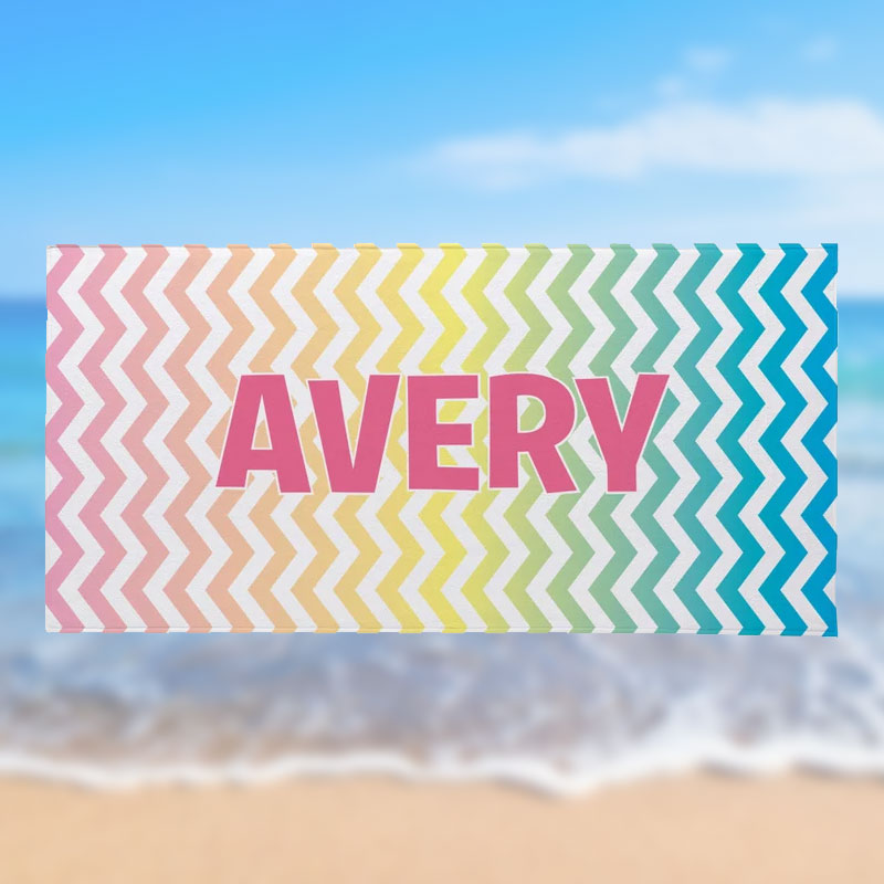 Personalized Beach Towel Pretty Pattern Vacation Gear