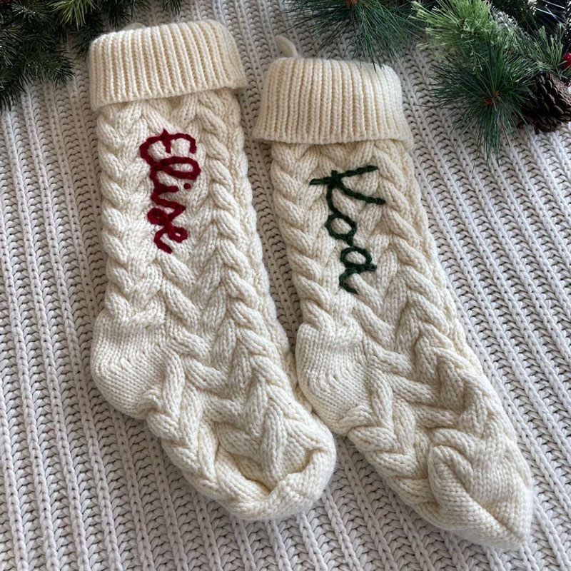 Personalized Christmas Stocking Hand Embroidered Stocking