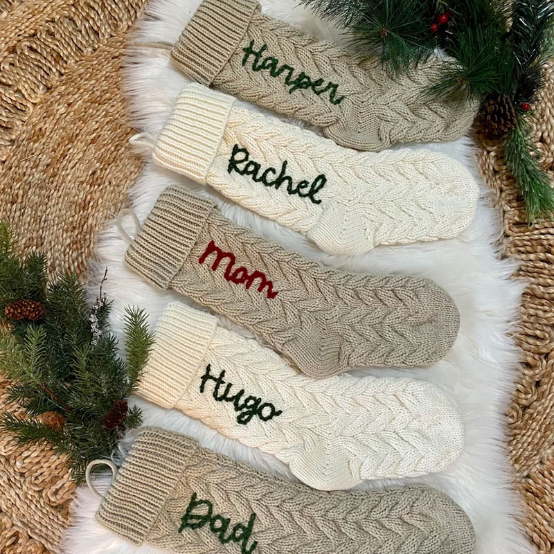 Personalized Christmas Stocking Hand Embroidered Stocking