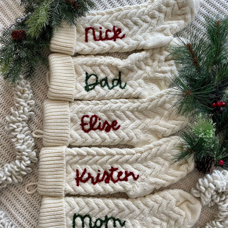 Personalized Christmas Stocking Hand Embroidered Stocking