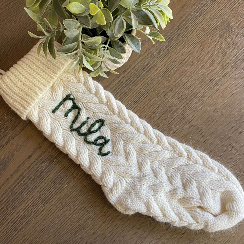 Personalized Christmas Stocking Hand Embroidered Stocking