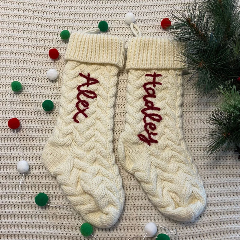 Personalized Christmas Stocking Hand Embroidered Stocking