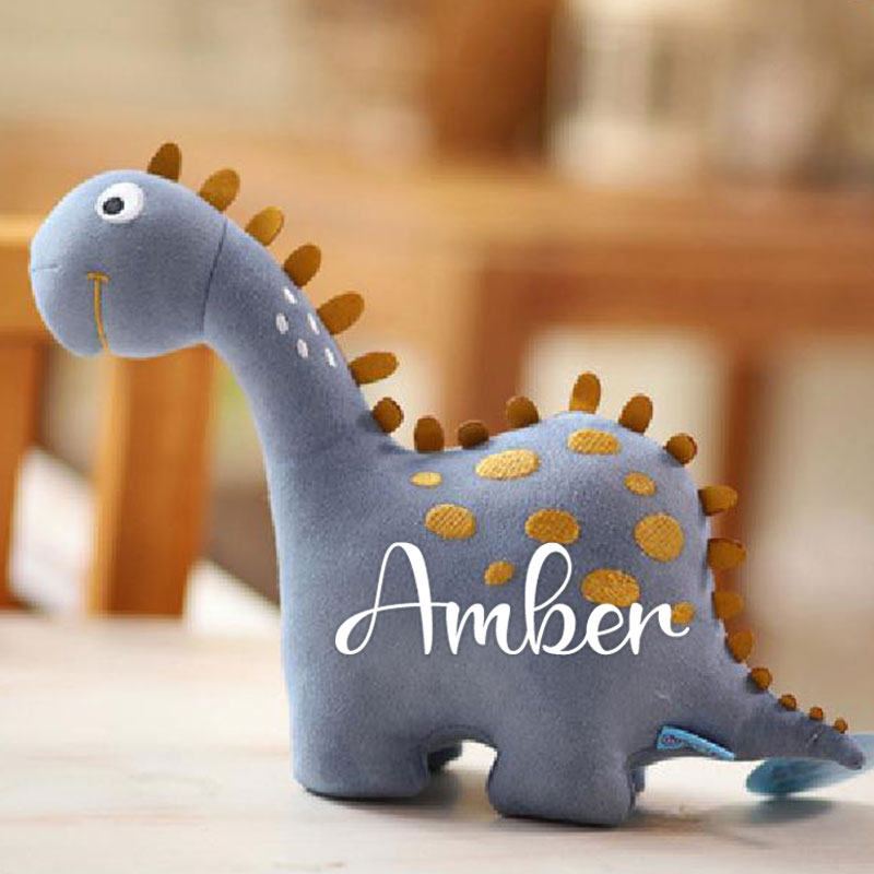 Personalized Cute Dinosaur Plush Toy with Name and Birth Infor