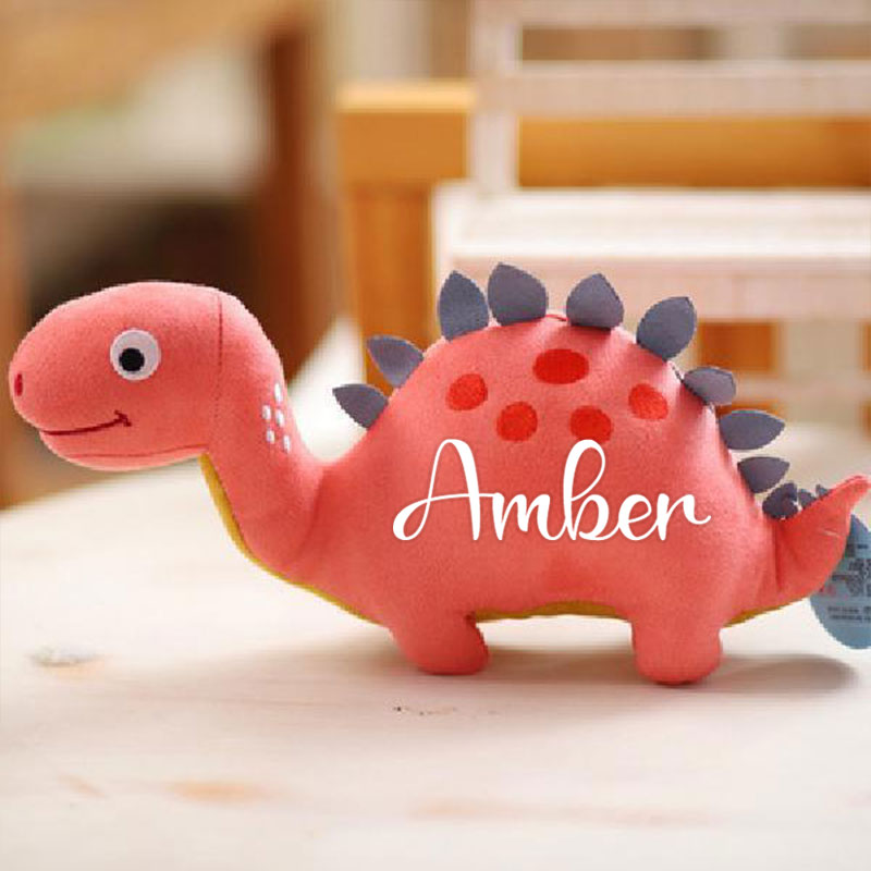 Personalized Cute Dinosaur Plush Toy with Name and Birth Infor
