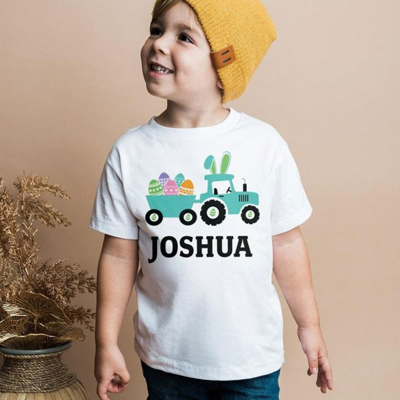 Personalized Easter Bunny Onesie, Cool Truck Kids Shirt