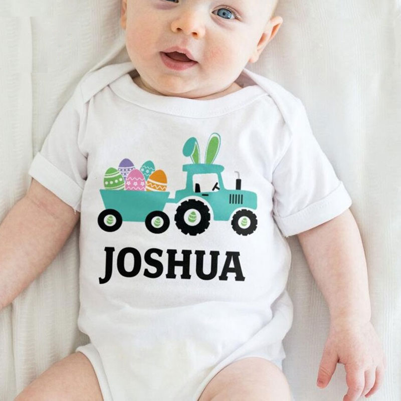 Personalized Easter Bunny Onesie, Cool Truck Kids Shirt