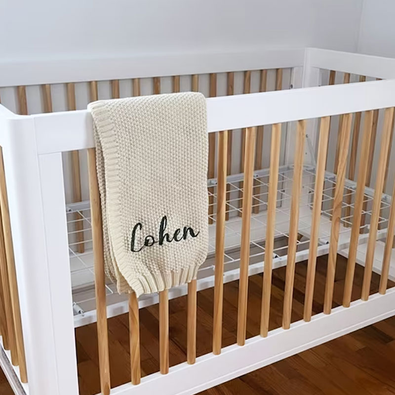 Personalized Embroidered Name Blanket for Baby Girl or Boy