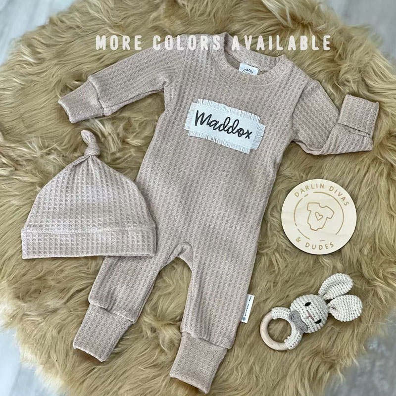 Personalized Going Home Hospital Outfit, Baby Boy Romper set