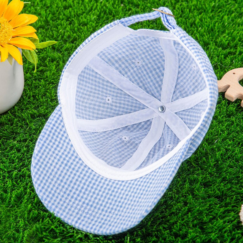 Personalized Kids Seersucker Baseball Hat,Custom Toddler Hats