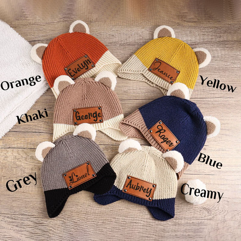 Personalized Name Baby Beanie with Earflap