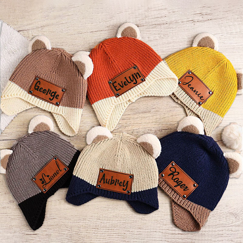 Personalized Name Baby Beanie with Earflap