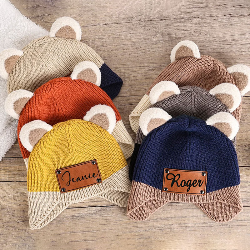 Personalized Name Baby Beanie with Earflap