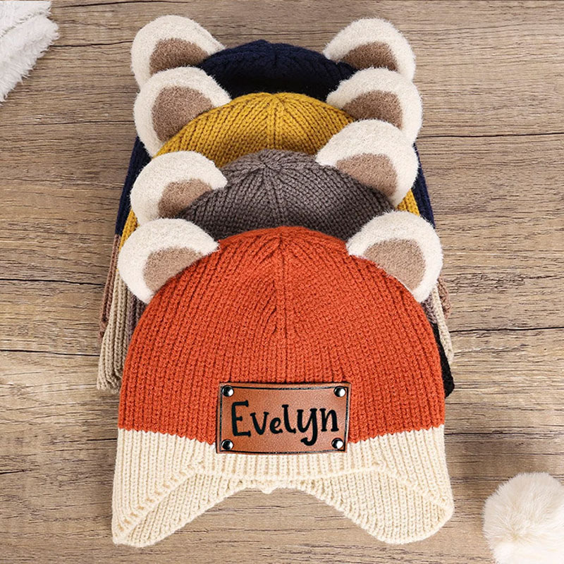 Personalized Name Baby Beanie with Earflap