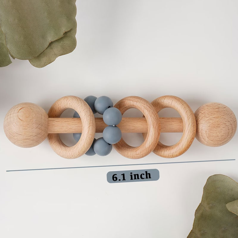 Personalized Wooden Rattle With Baby Name And Dob Baby Shower Gift