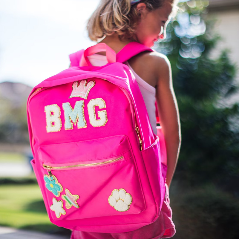 Personalized Backpack- Customizable Letter Chenille Patch Kid Backpack