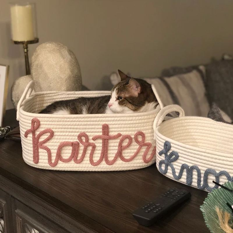 Custom Baby Name Basket, Baby Shower Gift Basket, Customized rope Basket