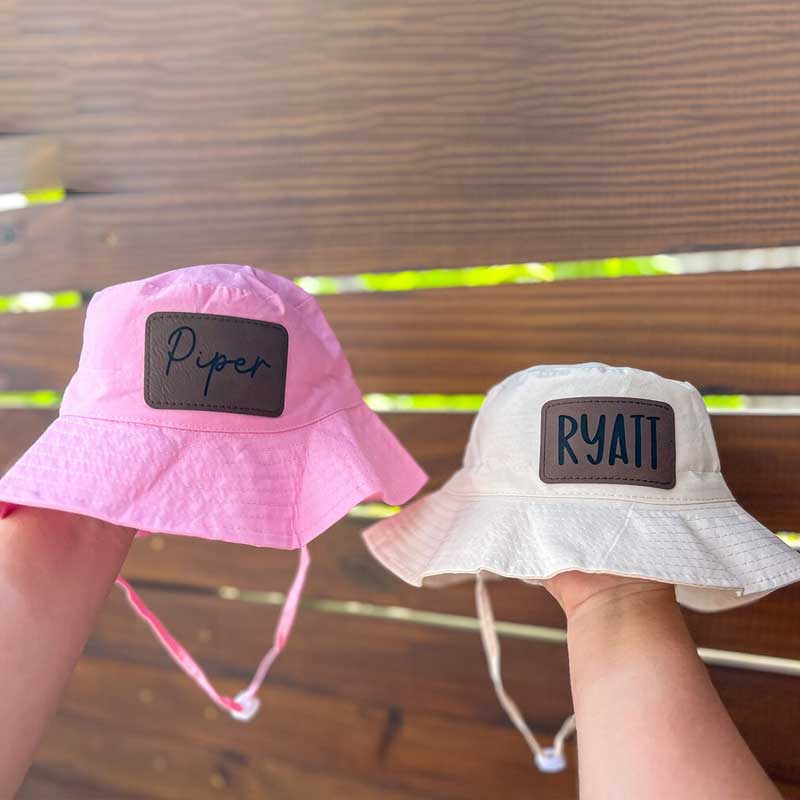 Custom Mommy, Daddy and Me Leather Patch quick-dry Bucket Hat