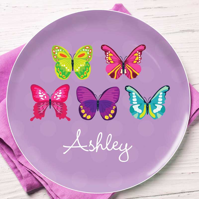 Personalized Kids Plates with Name, available in 6 designs