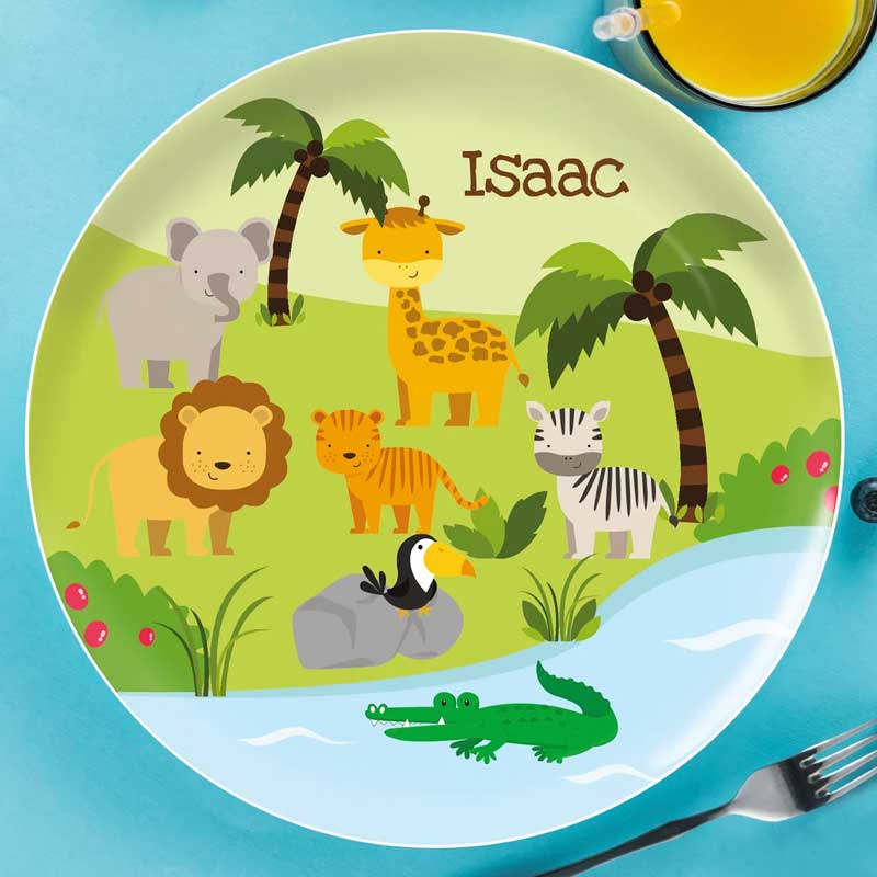 Personalized Kids Plates with Name, available in 6 designs